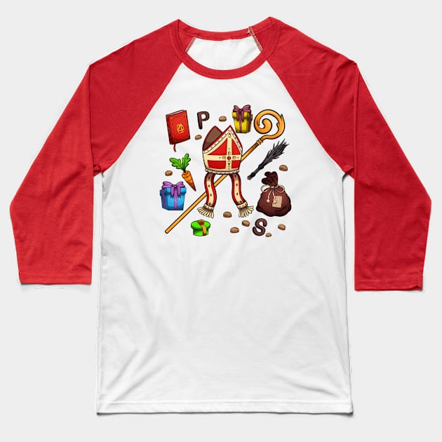 Saint Nicholas Elements Baseball T-Shirt by TheMaskedTooner